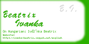 beatrix ivanka business card